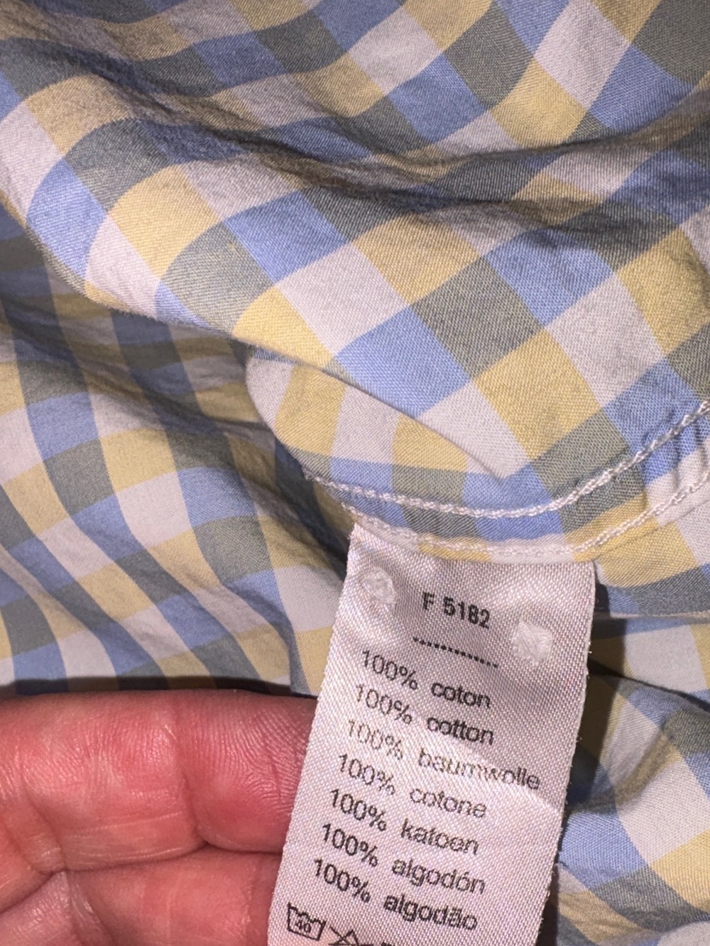 Lacoste Mens Button-Down Gingham Shirt in White and Light Green - Picture 7 of 7